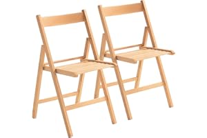 Solycarpa - Set 2 Sillas Plegable De Madera, Exterior, Terraza, Jardín, Comedor, Ligera | Madera de Haya