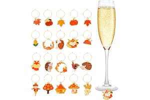 SRIZIAN 20 st Thanksgiving vinglas berlocker, höst vinglas markörer vinglas identifiering taggar för stjälk glas festdekorati
