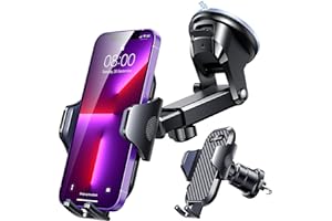 VANMASS 2025【Militär-Klasse 】Handyhalterung Auto Upgrade【Stärkste Saugnapf & Lüftungshaken】4 in 1 Handy Halterung Auto 360° Drehbar Handyhalter Auto auf Armaturenbrett Scheibe für iPhone Samsung usw