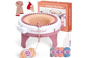 DoubleCare Máquina de tejer 48 agujas, Máquinas inteligentes, juguetes inteligentes DIY grandes, bufanda de tejer para calcetines/eso, hacer un regalo con corazón