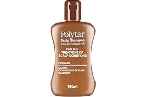 Polytar Scalp Shampoo, For Scalp Conditions, Reduces Itching, Inflammation and Scales, Shampoo Treats Psoriasis, Seborrhoeic Dermatitis, Eczema and Dandruff, Contains Coal Tar Solution, 1 x 150ml