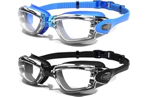 EasYoung Swimming Goggles, 2-Pack Swim Goggles for Adult Men Women Youth, Anti-Fog, UV Protection, No Leaking