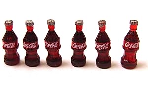 Tumdee Miniatures Set of 6 Dolls House Coke Drink Bottles Shop Pub