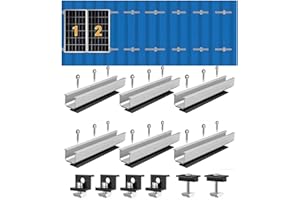 WETOWN 2X Solarmodul Halterung Kit 12cm und Zubehör - Verstellbar, Schwarz Eloxiert, 35mm - PV Befestigung Set für Solarmodule, Solarpanel Halterung, Flachdach Montage auf Trapezblech