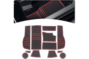 GIUD Compatible avec Peugeot 2008 e-2008 P24 2019-2023 Tapis Anti-dérapants 12 Pièces Anti-poussière pour Console Centrale Accessoires Peugeot 2008 e-2008 (Rouge)