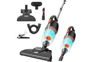 VonHaus Stick Vacuum Cleaner 800W 17000Pa Corded – 2 in 1 Upright & Handheld Vacuum Cleaner with Lightweight Design, HEPA Filtration, 1.3L Dust Tank, Crevice Tool & Upholstery Brush - Grey