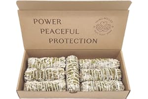 Copalosanto - Pack 7 Atados Salvia Blanca Mezcla Ruda | Limpieza Energética y Espiritual | Sahumerio Tradicional Americano | Hecho a Mano