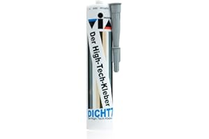 VIA-DACHTEILE DICHT 7 Universal High-Tech Kleber á 310 ml/Kartusche in grau - Klebstoff & Dichtstoff für Metall, Glas, Kunststoff, Holz, Stein, Naturstein, Beton, Ziegel & Keramik - Haftstarker Universalkleber