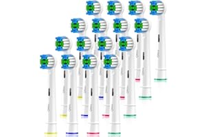 Qitizu Brossette de Rechange Compatible avec Braun Oral-b Brosse à Dents Electriques (16 Blanc, 16 unité (Lot de 1))