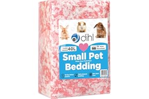 Dihl 40 Litre, Pink, Super Absorbent Paper Bedding for Small Animals. Absorbs 6 Times its Weight in Liquid. Hamster, Mice, Rat, Rabbit, Guinea Pig Gerbil Cage Substrate – 40L