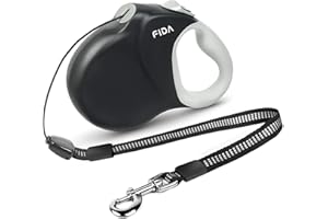 Fida 9m/30FT Retractable Dog Lead Cord, 2025 Upgraded Heavy Duty Dog Leads for Medum/Large Dogs, Tangle Free Extendable Lead for Dogs Up to 50kg/110lbs, Black