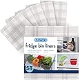 S&T INC. Shelf Liner Non Adhesive for Kitchen, Refrigerator Liners for Shelves, Washable and Absorbent Fridge Shelf Liner, 12 Inch x 24 Inch, Plaid, 5 Pack