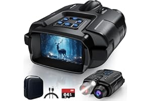 HAOKOO Visore Notturno Digitale 4K Professionale, Zoom Ottico 8X, Binocolo Visione Notturna Portata 600m, Schermo 3.3" TFT, Batteria 5000mAh Ricaricabile, 64GB SD Inclusa, Ideale per Campeggio e Sicurezza