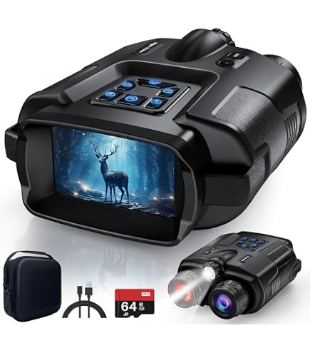 Prismáticos Visión Nocturna 4K Con Zoom 28X Y Pantalla HD 2 Pulgadas - Ideal Para Observar Animales De Noche