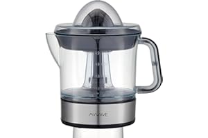 My Wave - Presse-agrumes Électrique sans Levier - Extraction Rapide du Jus - Puissance de 40W - Capacité de 0,7 L - Poignée de Maintien - Corps en Acier Inoxydable - Cône en Plastique