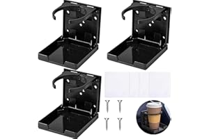 Yoirzit 3 Pezzi Portabevande Pieghevoli Regolabili, Portabicchieri Pieghevole, Portabottiglie,Portabicchieri Plastica Automobilistici per Auto, Camion, Barche e Roulotte, Camper, Furgoni