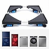 BRIGHT BOX Stainless Steel Heavy Duty Adjustable 24 Wheel Stand/Trolley/Suitable for Front & Top Load Washing Machine/Refrige