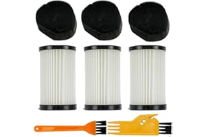 LUNEKUCK 8 Pezzi Filtro di Ricambio Compatibile con Aspirapolvere MOOSOO D600 e D601 e Aspirapolvere Ariete Handyforce 2761 e 2759, Accessori 3 Filtri di Ricambio e 3 Filtri in Schiuma e 2 Spazzolini