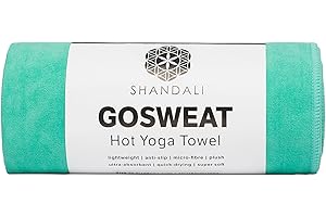 SHANDALI Best Hot Yoga Towel, Super Absorbent, 100% Microfiber, Anti-Slip, SUEDE, Best Bikram / HOT Yoga Towel, Best Camping / Outdoor Towel, Many Colors Available, Lifetime Guarantee! (Teal, Standard - 26.5 x 72)