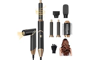 UMIGA Pro 5 in 1 Hair Styler, Air Styler Hair Dryer Brush Set, Magic Styler with 32mm Auto Air Curling Iron | 1000w Blow Dryer, for Voluming, Drying, Straightening and Curling | 3 Temps Setting (50°-105℃)
