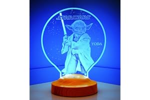 Geschenkelampe Star Wars Personalisierte Geschenke mit Gravur 3D Led Lampe Wunschtext Schlummerlicht Farbwechsel Dekor Lampe Yoda Stormtrooper (Yoda Standard)