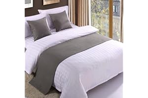 DAYDAY HELPER Weicher Bettläufer, grau, verblasst nicht, einfarbig, Heimdekoration, Bettschals, modisches Bett-Endtuch, modernes Bett-End-Matte für Wohnzimmer, Schlafzimmer, Hotel, 240 x 50 cm