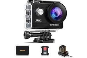 Apexcam Cámara Deportiva 4K 20MP WiFi Cámara subacuática Ultra HD Impermeable 40M Action Camera 2.0'LCD 170° Gran Angular 2.4G Remoto 2 baterías de 1050mAh y Accesorios Multiples…