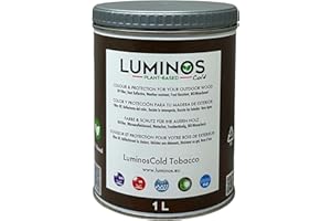 SOLRAC Luminos Cold - LUM1154 - TOBACCO - Lasur al Agua basado en Biopolimeros. Protector Para Madera Exterior Reflectante IR - Tabaco 1L