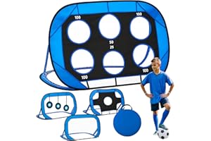 GENERIC Kids Football Goal 4 Modes, Pop Up Football Target Garden Net Portable Soccer Goal Post with Carry Bag, Gifts for Boys Girls Training Equipment for Indoor Outdoor Beach Play Game 120 * 80cm