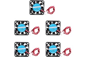 Jopto Lot de 5 mini ventilateurs de refroidissement silencieux pour imprimante 3D 12 V CC 40 x 40 x 10 mm avec câble de 28 cm pour imprimante 3D Hotend Makerbot MK7 MK8 Puce CPU Arduino