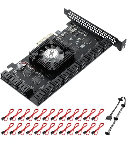 GLOTRENDS SA3220 Scheda PCIe X4 SATA III A 20 Porte - Controller Di Espansione Per Storage Massiccio, Supporto RAID Software