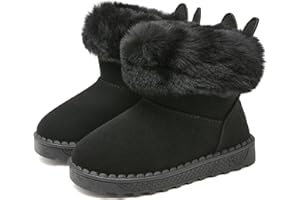 SMajong Kinder Winterstiefel Mädchen Warme Schneestiefel Gefütterte Jungen Winterschuhe rutschfest Stiefel Plüsch Kurzschaft Stiefel 24-35 EU