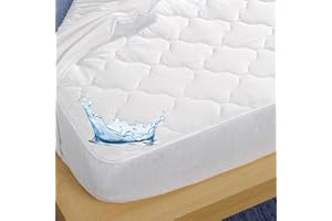 SUPER MUNDO SM Super Mundo - Protector de Colchón Acolchado Impermeable 90x190 cm / 90x200 cm, Funda Colchón de Acolchado 190 gsm, Transpirable Antiacaros Absorbente,Impermeable(Cama 90)