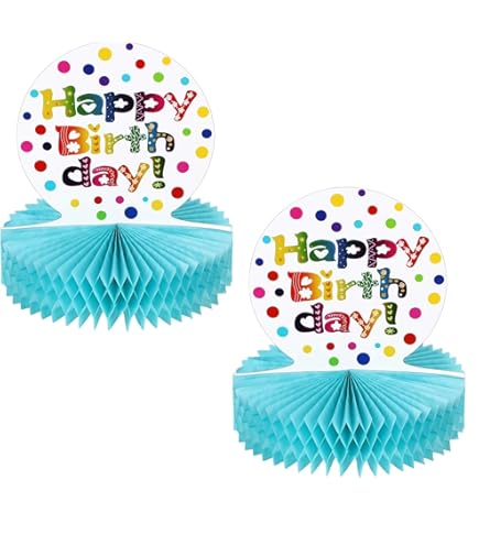 9-tlg. Happy Birthday Tischdeko - Bunte Waben-Dekoration Für Kinderpartys