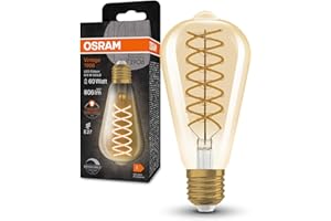 Lampa LED OSRAM Vintage 1906® Classic Edison FIL 60, E27, ściemnialna, kształt Edisona, złota, 8,8 W, 806 lm, 2400 K, zredukowane ciepłe białe światło, niskie zużycie energii, długa żywotność