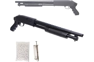 GENERICO Fucile Softair a Pompa M47D con Caricatore Estraibile, carichino e 1000 Pallini da 6mm, potenza 0,9Joule - Perfetto per Iniziative di Softair, Nero, 65x17 cm