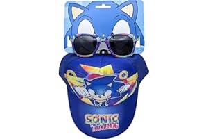 CERDÁ LIFE'S LITTLE MOMENTS Ensemble casquette et lunettes de soleil Sonic pour garçons et filles - Lunettes et casquette Sonic style moderne et résistant, multicolore, taille unique