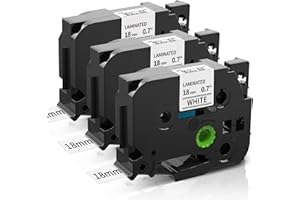 COLORWING Compatible Label Tape Replacement for Brother TZe-241 TZ 241 18 mm Laminated Tape Cassette for Brother Ptouch PT-D400,D400VP,D600 Label Maker, Black on White, 18 mm x 8 m