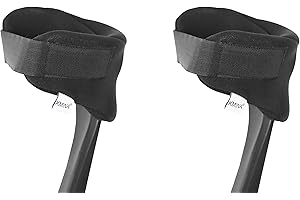 KMINA - Elbow Crutch Pads with Velcro (x2 Units), Crutches Pads for Adults, Open Elbow Crutch Covers, Crutch Cuff Pads, Cushion Pads for Crutches, Padding for Elbow Crutches - Made in Europe