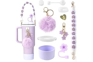 CHRI Zestaw akcesoriów do uchwytu do miseczek Stanley, osłona słomki i akcesoria ochronne do Stanley Cup 30oz-40oz