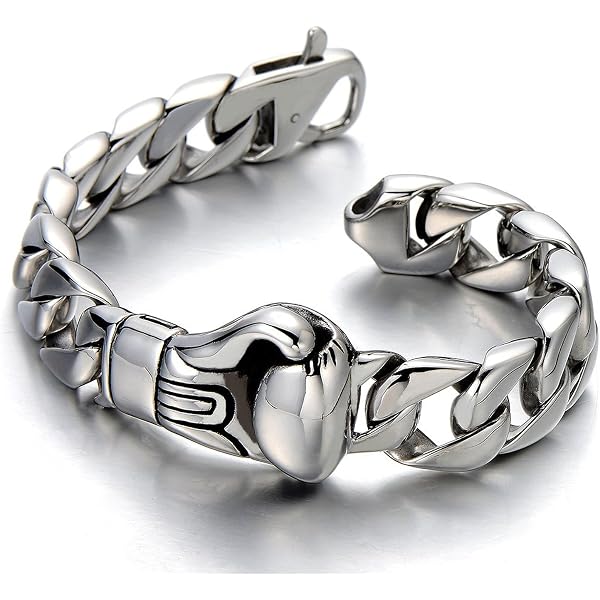 Bracciale Uomo In Acciaio Inossidabile - Lucidato A Specchio, Stile Elegante E Moderno