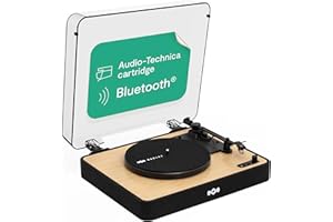 House of Marley Revolution Wireless Turntable - Bluetooth Record Player, 3-Speed Sustainably Made Vinyl Player, Easy Set Up Home Turntables for Vinyl Records with Dust Cover, Audio-Technica Cartridge