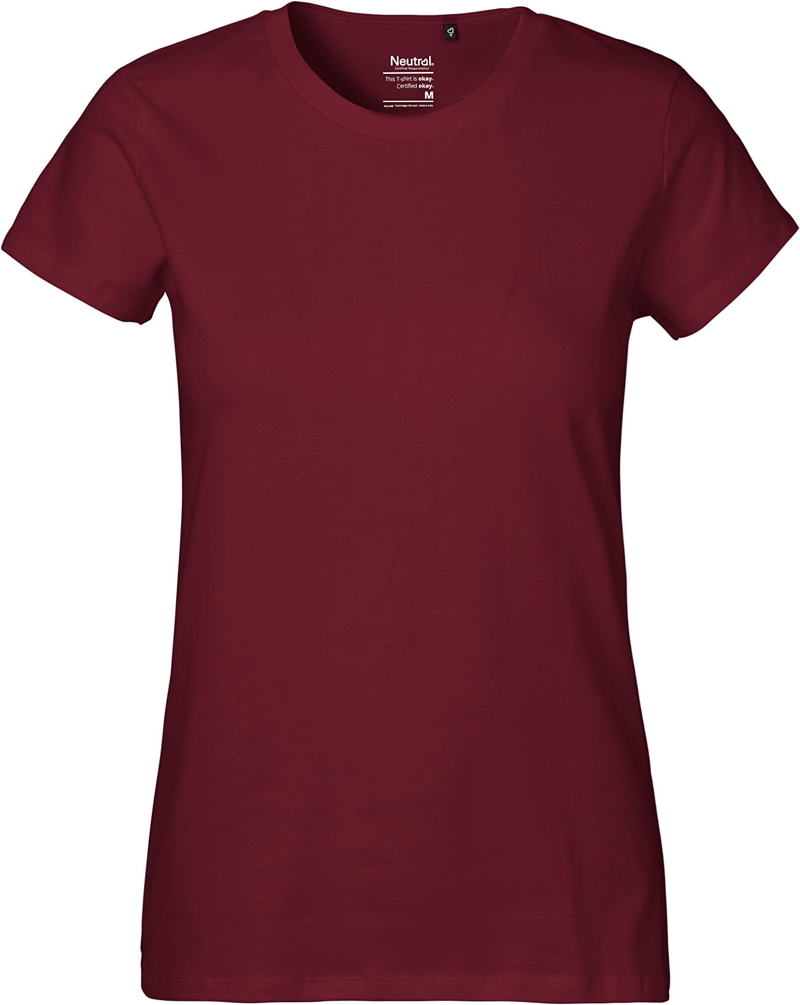 "Green CatLadies Classic T-Shirt, 100% organic cotton. Fairtrade, Oeko-Tex and Ecolabel certified, textile color: Bordeaux, size: XS