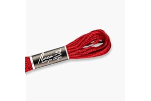 Luca-S Stranded Cotton Thread for Hand Embroidery, 8 Meter skeins, Color 19 / DMC 321 / Anchor 47, Embroidery Floss, Cross Stitch Thread