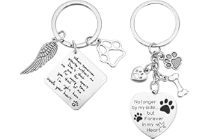 Meng Jiaran 2 Pack Dog Memorial Keyring Dog Memorial Gifts With Angle And Paws Loss of Dog's Gifts For Pet Lover