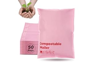 JENCENBIO Bio-Versandtaschen, 26x38cm, 50 Stück, kompostierbare Versandtasche für Kleidung und Textilien-Weiße