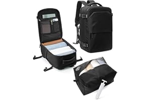 kibachev Vakuum Rucksack Damen/Herren mit Handpumpe, Handgepäck Rucksack 40x20x25 für Ryanair/45x36x20 für EasyJet, Klein Reiserucksack mit Schuhfach, Vacuum Backpack Storage Bags
