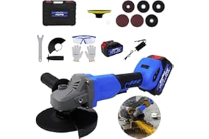 YIYAI Meuleuse D'Angle Sans Fil 21V, 10000 RPM Meuleuse D'Angle Multifonctionnelle Sans Balais avec Trois Vitesses + Poignée Auxiliaire + 3.0Ah, Peut Être Utilisé Pour La Coupe, Le Ponçage Et Le Polissage