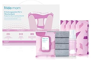 ‎FRIDA MOM Frida Mom Erholungspaket fürs Wochenbett | Intimpflege-Set mit Einmalunterwäsche, Kühlbinden, Einlagen & Pflegeschaum | Komfort & Linderung nach der Geburt | Inkl. Aufbewahrungsbox
