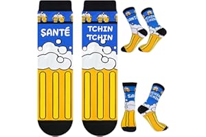 PIROO Chaussettes Homme Rigolote, SI TU VOIS ÇA Chaussettes Drôles Chaussettes Courtes Fantaisie Cadeaux Nouveauté pour Homme Femme Cadeau Noël Papa Amie Famille Fête des Pères